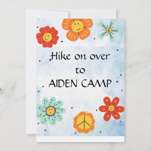 KAMPVUUR VERJAARDAGSBASH, KAMPEREN OP BERGEN KAART (Achterkant)