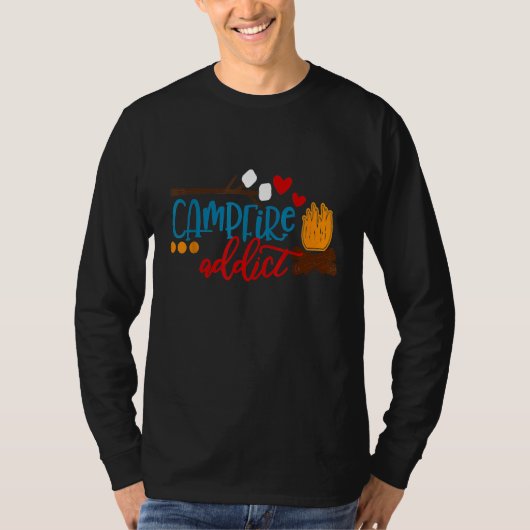 Kampvuur Verslaafde Camping Kamp Schattige Smores T-shirt (Voorkant)