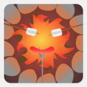 kampvuur vierkante sticker (Voorkant)