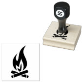Kampvuur vlam buitenleven vlam rubberstempel (Gestempeld)