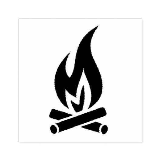 Kampvuur vlam buitenleven vlam rubberstempel (Afrduk)