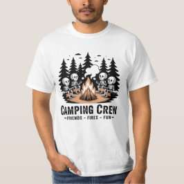 Kampvuur Vrienden Pret Kamperen Bemanning Grappig  T-shirt