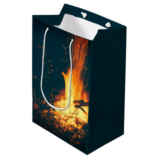 Kampvuur Vuur Medium Cadeauzakje (Voorkant Gekanteld)
