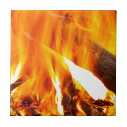 Kampvuur warm met hout tegeltje (Voorkant)