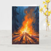 Kampvuur Waterverf Bos Schilderij Kaart (Gele Bloem)
