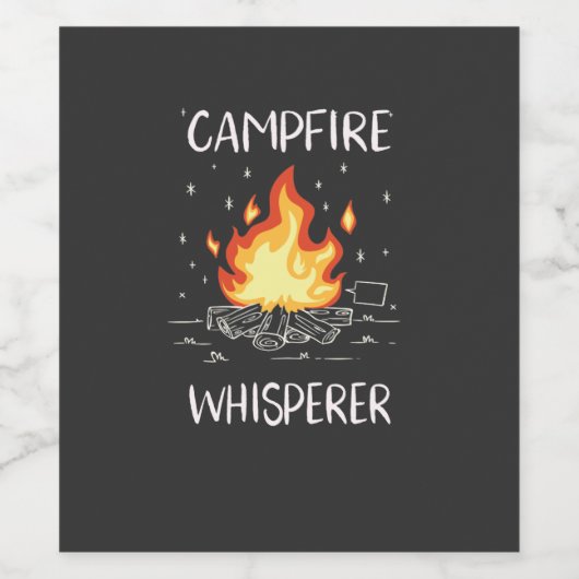 kampvuur wijn etiket (Enkel label)