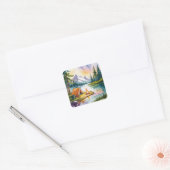 Kampvuurherinneringen Vierkante Sticker (Envelop)