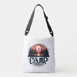 Kampvuurnachten te midden van pijnbossen crossbody tas