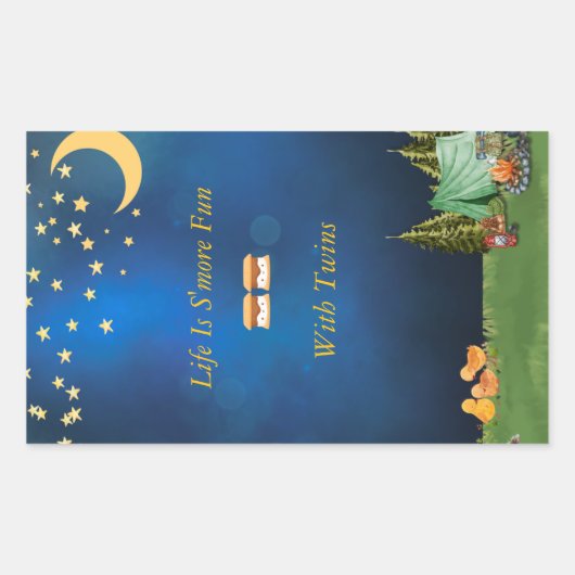 Kampvuursticker met S'mores Rechthoekige Sticker (Voorkant)