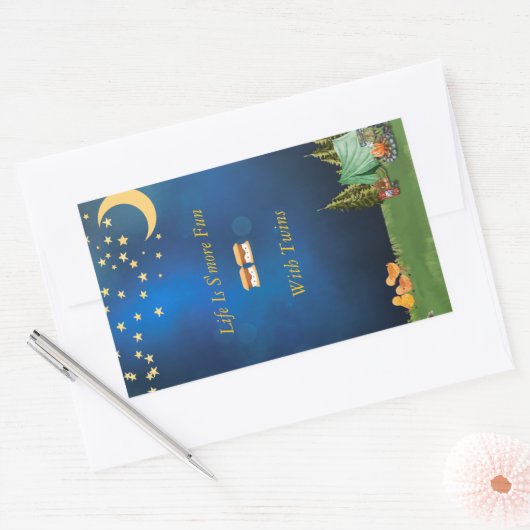 Kampvuursticker met S'mores Rechthoekige Sticker (Envelop)