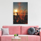 Kampvuurzonsondergang bij Calumet Waterworks Canvas Afdruk (Insitu (Woonkamer))