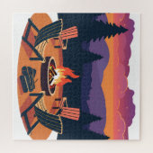 kampvuurzonsondergang legpuzzel (Horizontaal)