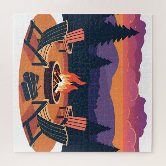 kampvuurzonsondergang legpuzzel (Horizontaal)