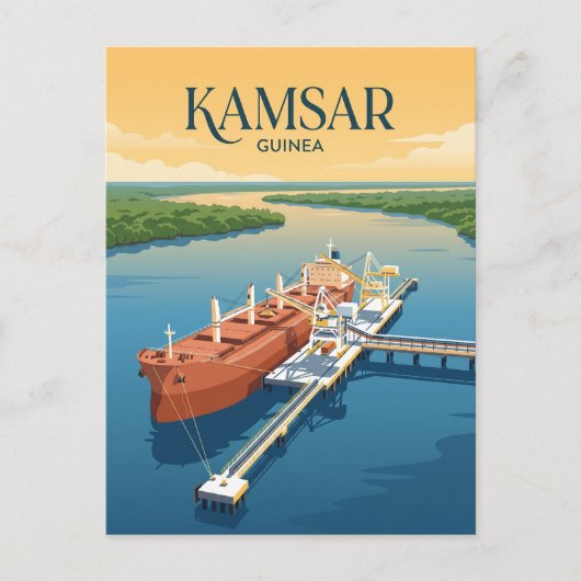 Kamsar haven Guinee Briefkaart (Voorkant)