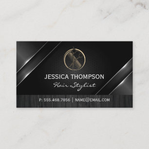Kamschaar Logo   Metallic   Hout Visitekaartje