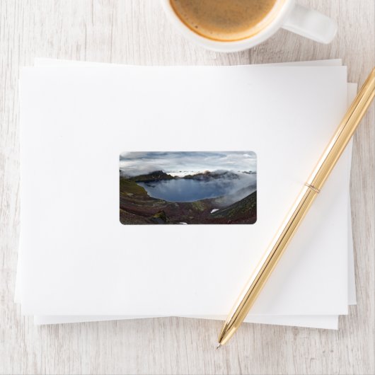 Kamtsjatka panorama uitzicht van kratermeer van vu etiket (Insitu)