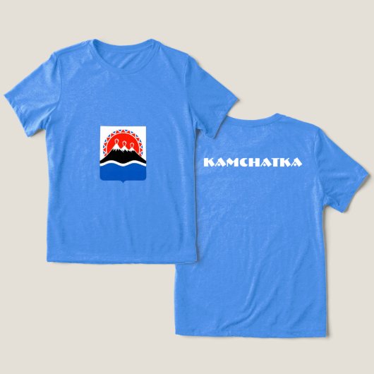 Kamtsjatka Special Gift Blue Tourist Classic Tri-Blend Shirt (Ontwerp Voorkant & Achterkant)
