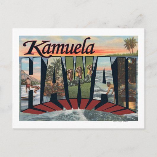 Kamuela, Hawaii - Grote letterscènes Briefkaart (Voorkant)