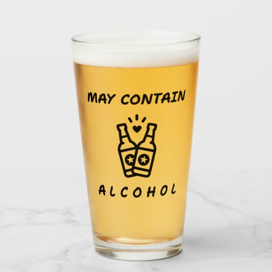 Kan Alcohol Bevatten Pintglas – Grappig Drinken Glas (Voorkant gevuld)