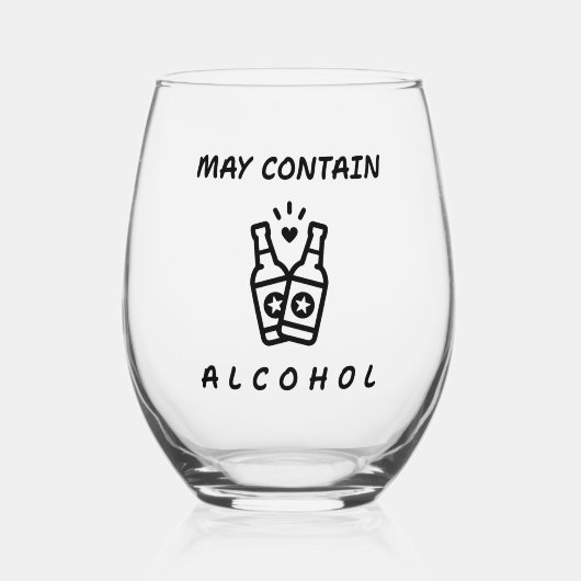 Kan Alcohol Bevatten Steelose Wijn Glas – Grappig (Voorkant)