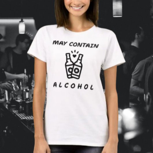 Kan Alcohol Funny Shirt bevatten – Vetgedrukte typ