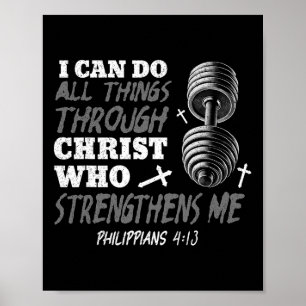 Kan Alle Dingen Christelijke Jezus Bodybuilding We Poster
