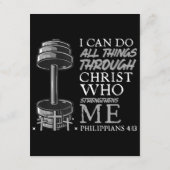 Kan alle dingen doen Weightlifter Gym Christelijke Informatiekaartje (Achterkant)