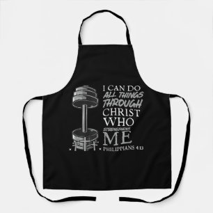 Kan alle dingen doen Weightlifter Gym Christelijke Schort