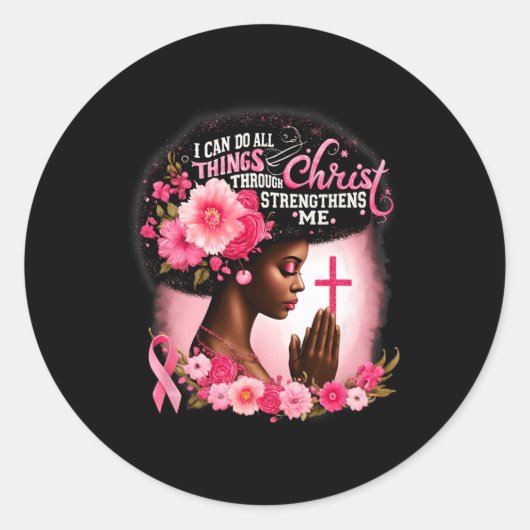 Kan alles doen door Christus die M Ronde Sticker (Voorkant)