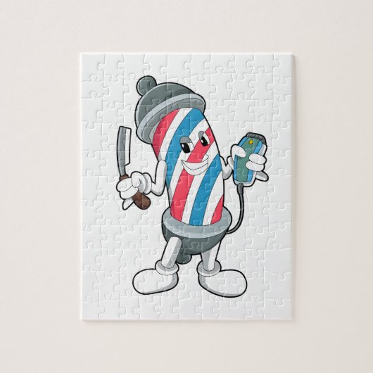 Kan als Hairdresser met Razor Legpuzzel (Verticaal)