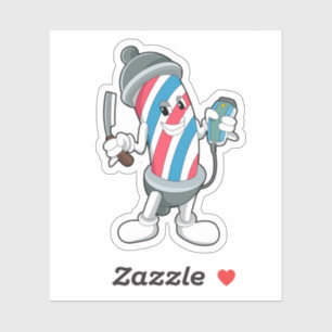 Kan als Hairdresser met Razor Sticker