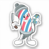 Kan als Hairdresser met Razor Sticker (Voorkant)