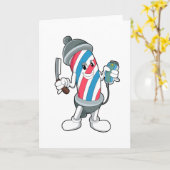 Kan als kapper met scheermes kaart (Gele Bloem)