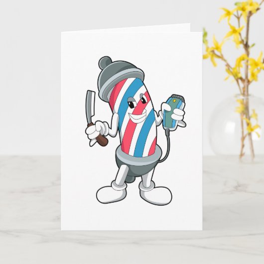 Kan als kapper met scheermes kaart (Gele Bloem)