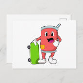 Kan als Skater met Skateboard Briefkaart (Voorkant / Achterkant)