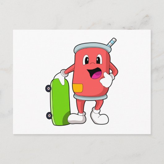 Kan als Skater met Skateboard Briefkaart (Voorkant)