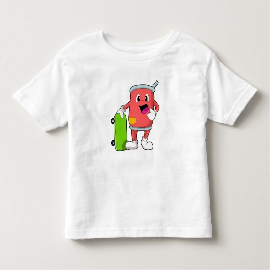 Kan als Skater met Skateboard Kinder Shirts (Voorkant)