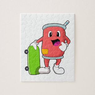 Kan als Skater met Skateboard Legpuzzel