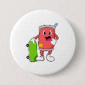 Kan als Skater met Skateboard Ronde Button 7,6 Cm (Voorkant)