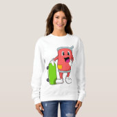 Kan als Skater met Skateboard Trui (Voorkant volledig)