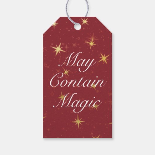 Kan bevatten Magic Red & Faux Gold folie sterren Cadeaulabel (Voorkant)