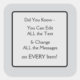 Kan bewerken vierkante sticker