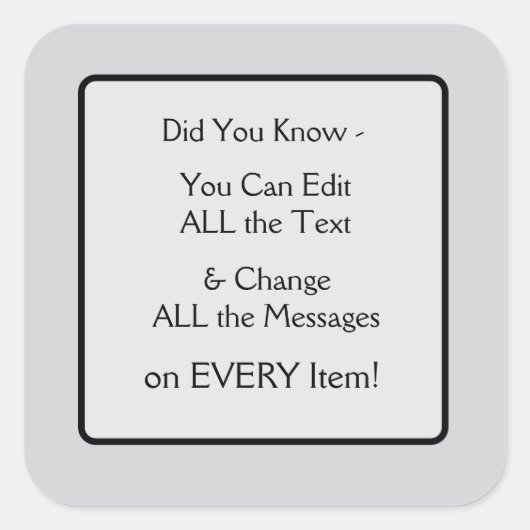 Kan bewerken vierkante sticker (Voorkant)