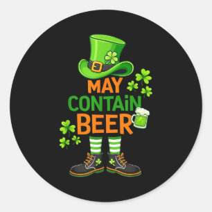 Kan bier bevatten grapjes St. Patrick's Day humor Ronde Sticker