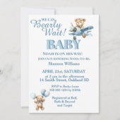 Kan bijna niet wachten- Knuffel Teddybeer in Vlieg Kaart (Voorkant)