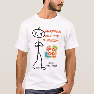 Kan bijten als hongerig wit t-shirt