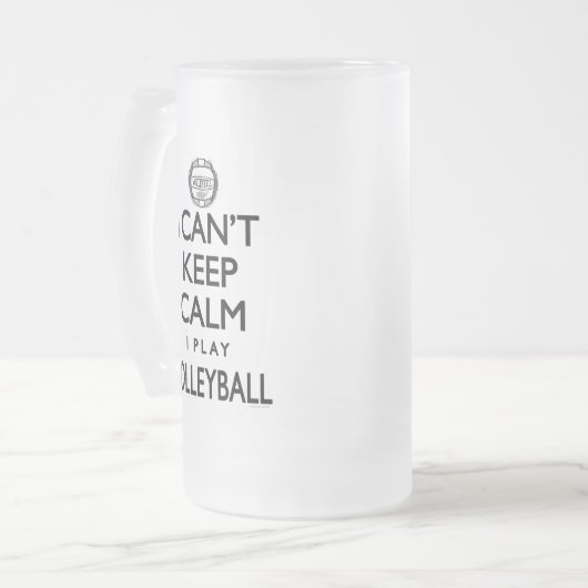Kan Calm Volleyball niet houden Matglas Bierpul (Voorkant links)