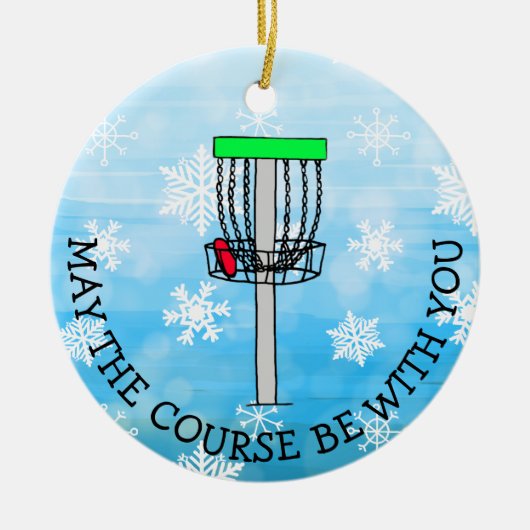 Kan de cursus bij U zijn, Disc Golf Keramisch Ornament (Voorkant)