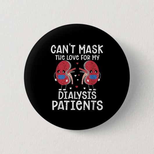 Kan de liefde dialyse tech maskeren ronde button 5,7 cm (Voorkant)
