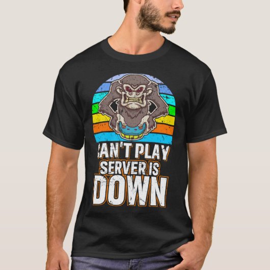 Kan de server niet afspelen is down-videogame t-shirt (Voorkant)